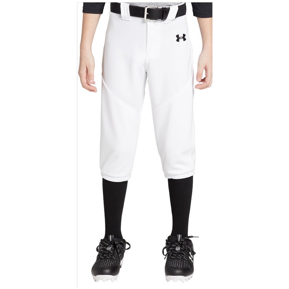 NWT Under Armour Boys Gameday Boys Baseball Knicker Pants Medium White Sports
